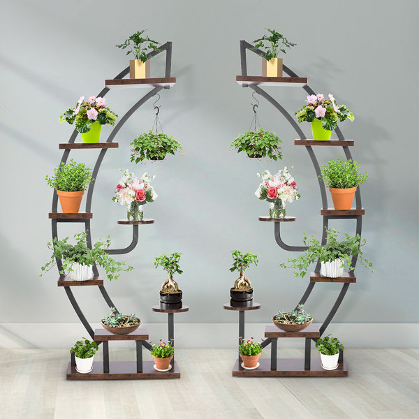 17 Stories 6tier Curved Plant Stand With Hanger Wayfair